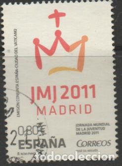 Sellos: EDIFIL N&ordm; 4656, JORNADA MUNDIAL DE LA JUVENTUD, MADRID 2011, USADO