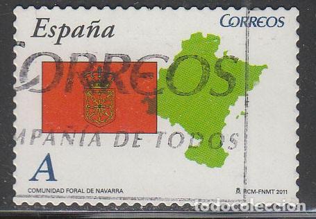 Sellos: Edifil 4620, BANDERA Y MAPA DE NAVARRA , usado
