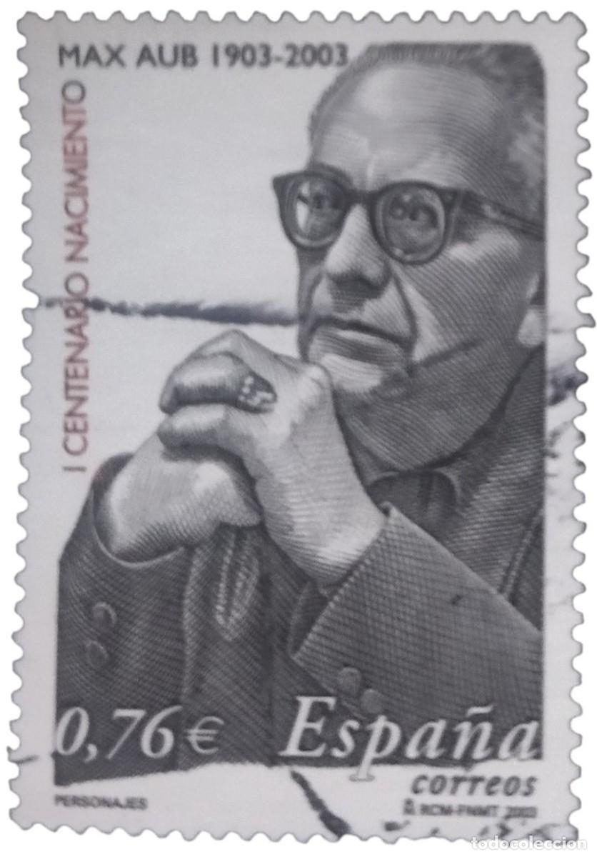 Sellos: ESPA&Ntilde;A 2003 Personajes. Max Aub. USADO.