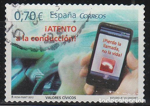 Sellos: EDIFIL 4698, VALORES CIVICOS: &iexcl;ATENTO A LA CONDUCCI&Oacute;N!, USADO