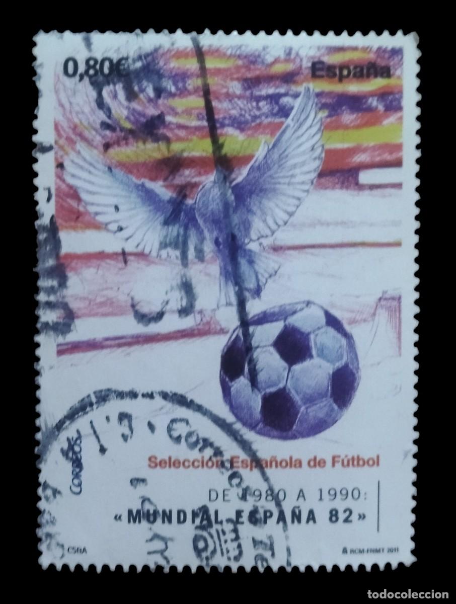 Sellos: ESPA&Ntilde;A 2011 Selecci&oacute;n Espa&ntilde;ola de F&uacute;tbol. USADO.