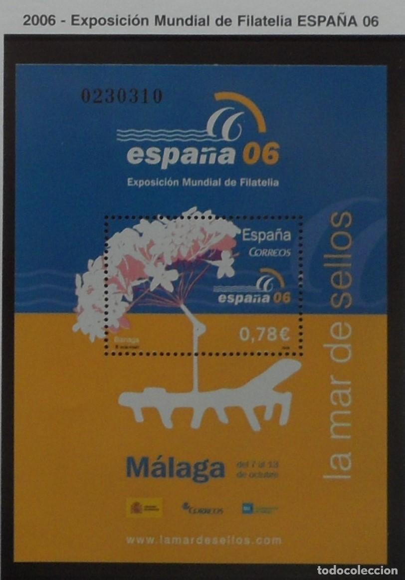 Sellos: 2006-ESPA&Ntilde;A-SELLOS NUEVOS-BAJO FACIAL 20%-VER FOTO-N&ordm;4241-EXPO.MUNDIAL DE FILATELIA-MALAGA