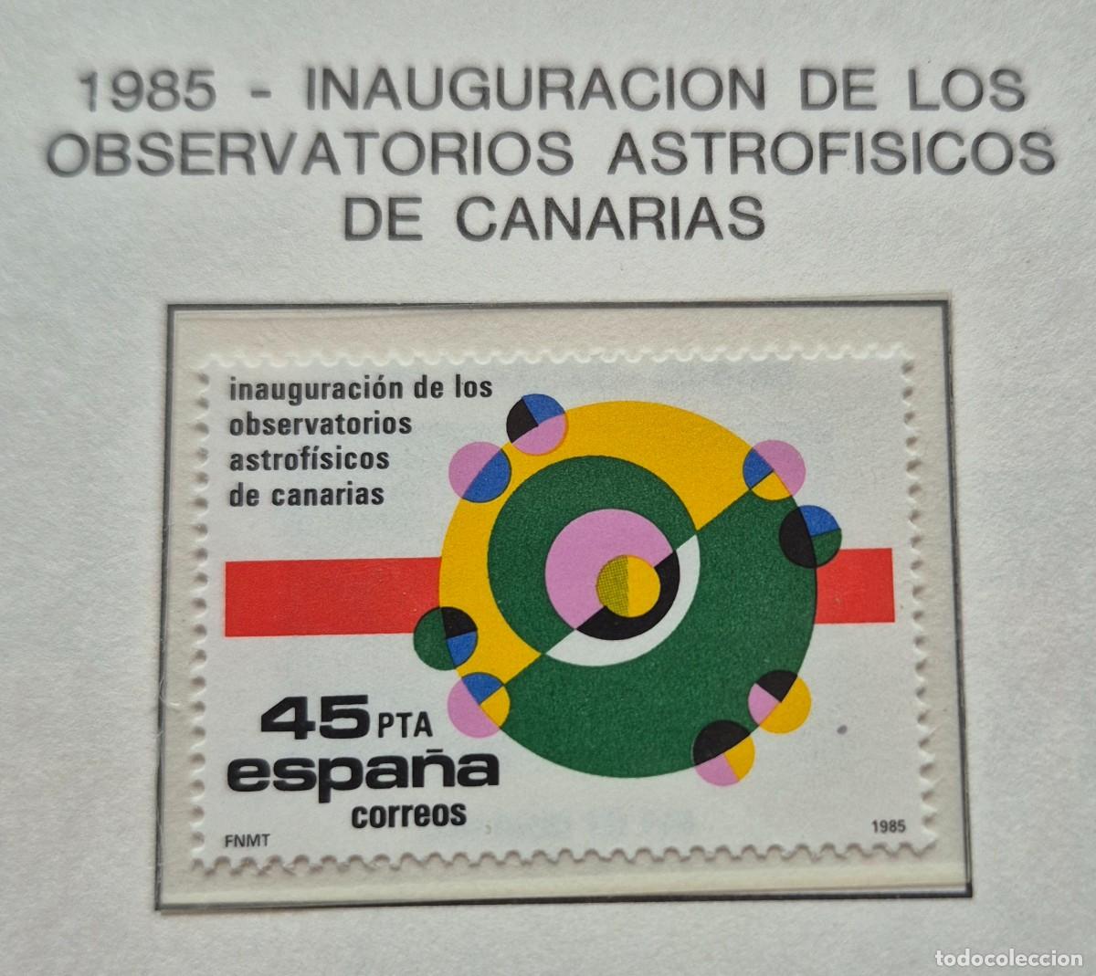 Sellos: A&ntilde;o 1985 - Edifil N 2802** - Observ. de Canarias - Nuevo sin fijasello - Se env&iacute;a el de la imagen