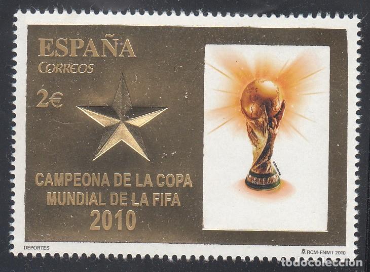 Francobolli: ESPA&Ntilde;A 2010 - CAMPEONES DEL MUNDO DE FUTBOL EN SUDAFRICA - EDIFIL 4608** PROCEDENTE DE HOJA BLOQUE
