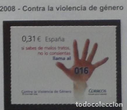 Sellos: 2008-ESPA&Ntilde;A-SELLOS NUEVOS-BAJO FACIAL 20%-VER FOTO-N&ordm;4389-CONTRA LA VIOLENCA DE GENERO