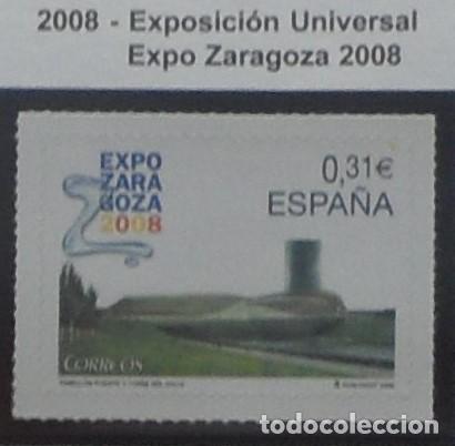 Sellos: 2008-ESPA&Ntilde;A-SELLOS NUEVOS-BAJO FACIAL 20%-VER FOTO-N&ordm;4391EXPO.ZARAGOZA 2008