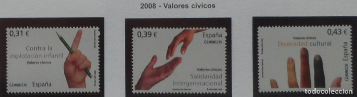 Sellos: 2008-ESPA&Ntilde;A-SELLOS NUEVOS-BAJO FACIAL 20%-VER FOTO-N&ordm;4392/4-VALORES CIVICOS