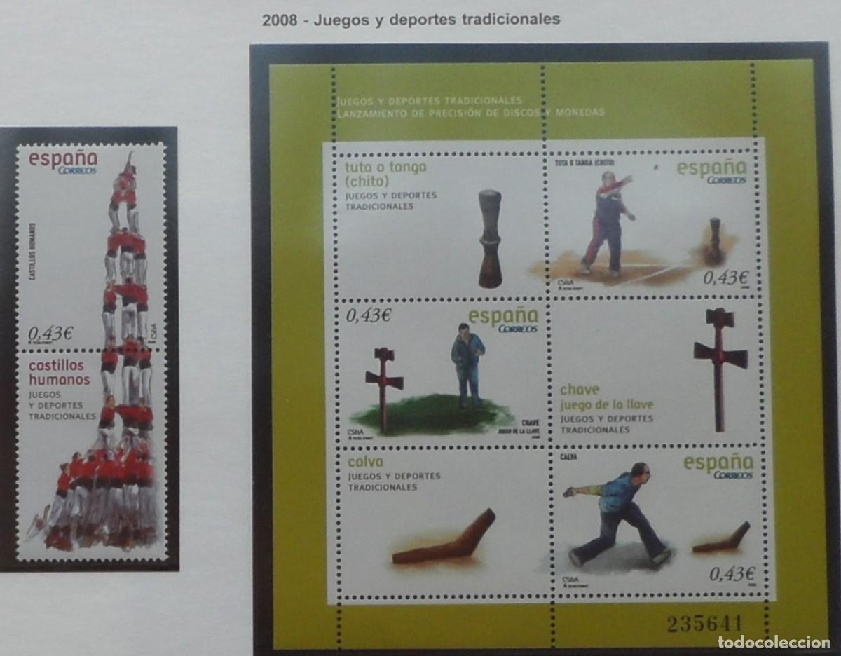 Sellos: 2008-ESPA&Ntilde;A-SELLOS NUEVOS-BAJO FACIAL 20%-VER FOTO-N&ordm;4434/5-JUEGOS Y DEPORTES TRADICIONALES