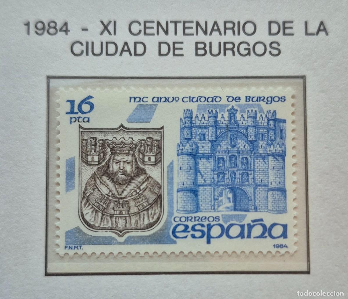 Sellos: A&ntilde;o 1984 - Edifil N 2743** - Aniversario de Burgos - Nuevo sin fijasello - Se env&iacute;a el de la imagen