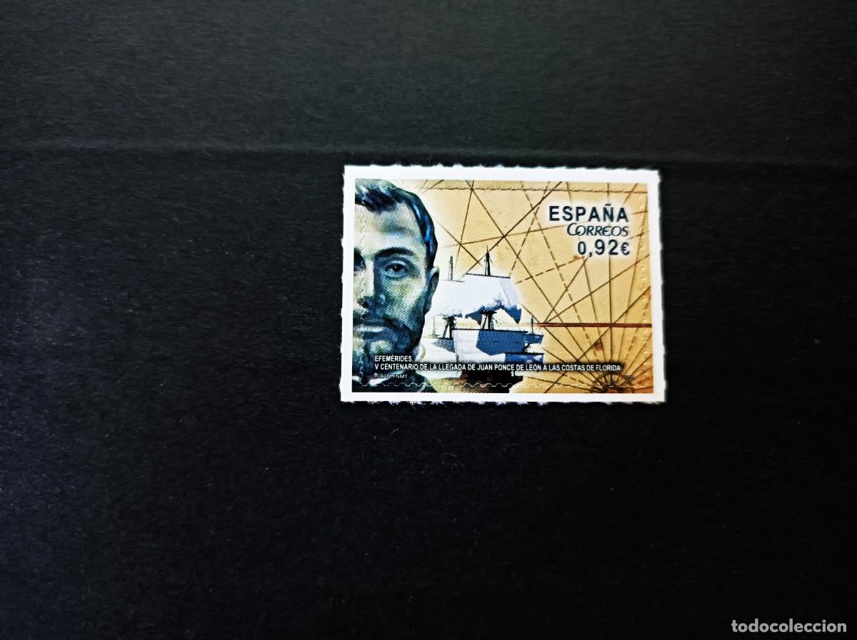 Sellos: Nuevo. Autoadhesivo. V Cent&ordm; LLegada J. Ponce de Le&oacute;n a Florida. 3 Enero 2014. Edifil 4848.