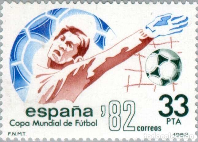 Briefmarken: Espa&ntilde;a 1982 Edifil 2662 Sello ** Deportes Sport Copa Mundial de Futbol Espa&ntilde;a'82 Portero y Gol