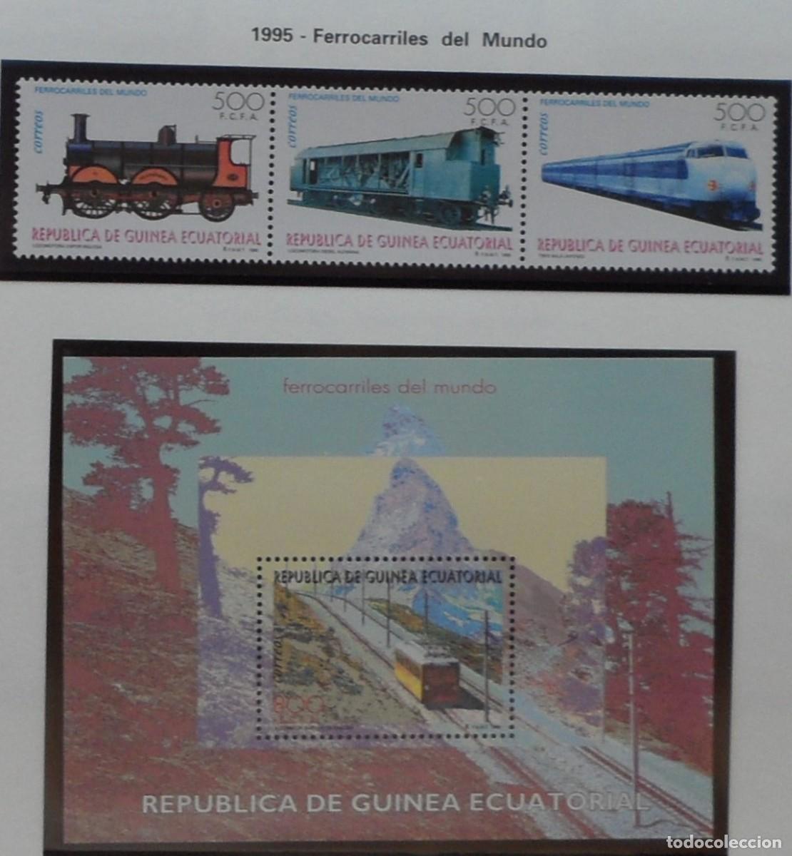 Sellos: 1995-ESPA&Ntilde;A-EXCOLONIA-GUINEA-SELLOS NUEVOS-VER FOTO-N&ordm;206/9-FERROCARRILES DEL MUNDO