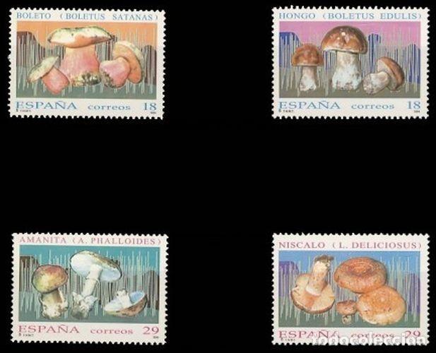 Selos: Espa&ntilde;a 1994 Edifil 3279/82 Sellos ** Micolog&iacute;a Setas, Mushrooms Boleto, Hongo, Amanita y Niscalo