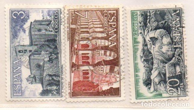 Sellos: SERIE SELLOS ESPA&Ntilde;A REY 1977 MONASTERIO CARDE&Ntilde;A USADOS 2443-45 COMPLETA