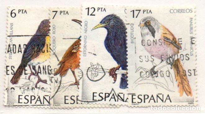 Sellos: SERIE SELLOS ESPA&Ntilde;A REY 1983 PAJAROS USADOS EDIFIL N&ordm; 2820-23 COMPLETA