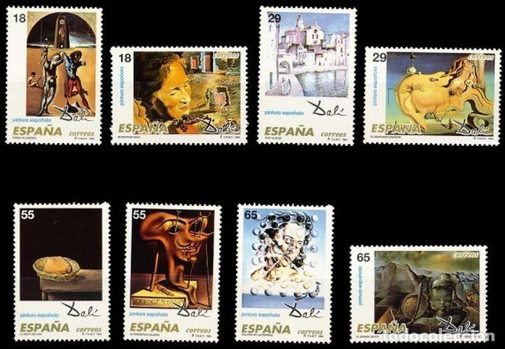 Francobolli: Espa&ntilde;a 1994 Edifil 3289/96 Sellos ** Pintura Espa&ntilde;ola Obras de Salvador Dal&iacute;, Poesia Americana