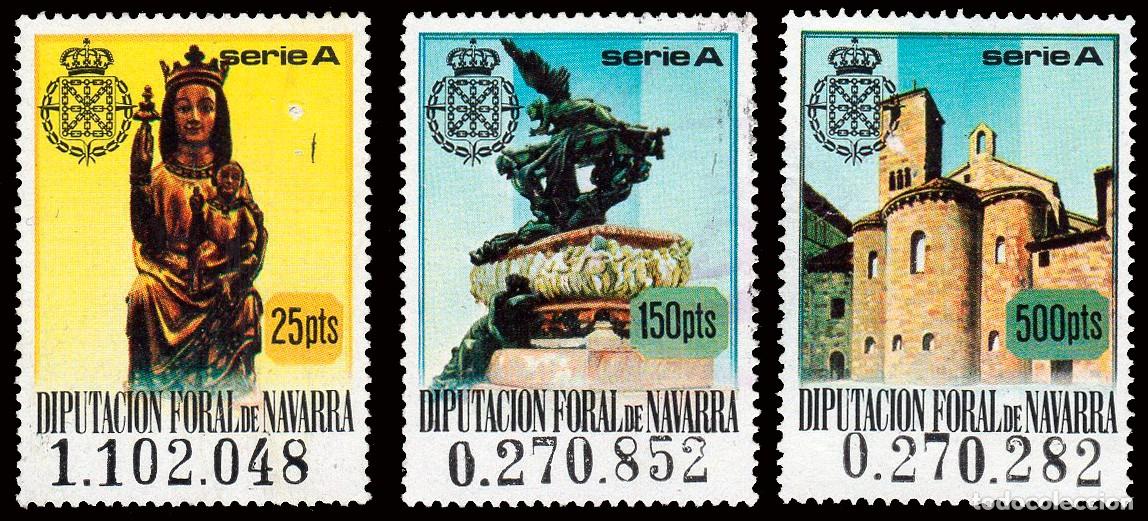 Sellos: Espa&ntilde;a - Fiscales - Diputaci&oacute;n Foral Navarra - Alemany o 386+388+390 - 1977
