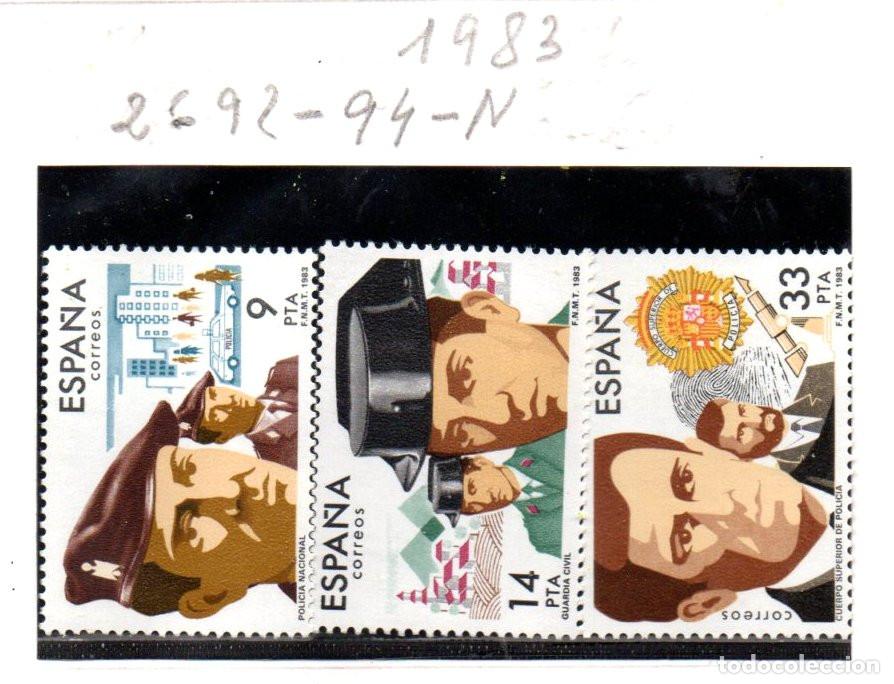 Sellos: SERIE SELLOS ESPA&Ntilde;A REY 1983 SEGURIDAD NUEVOS N&ordm; 2692-94 COMPLETA