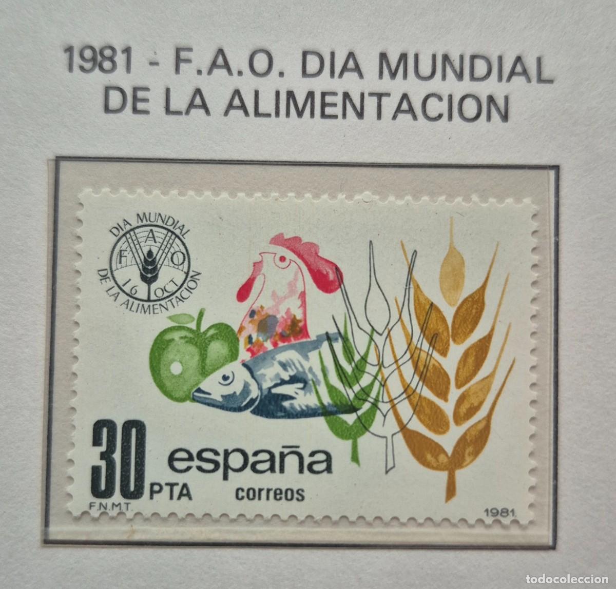 Sellos: A&ntilde;o 1981 - Edifil N 2629** - Dia de la alimentaci&oacute;n - Nuevo sin fijasello - Se env&iacute;a el de la imagen