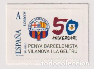Sellos: ESPA&Ntilde;A CORREOS TUSELLO 50 ANIVERSARI PENYA BARCELONISTA VILANOVA I LA GELTRU