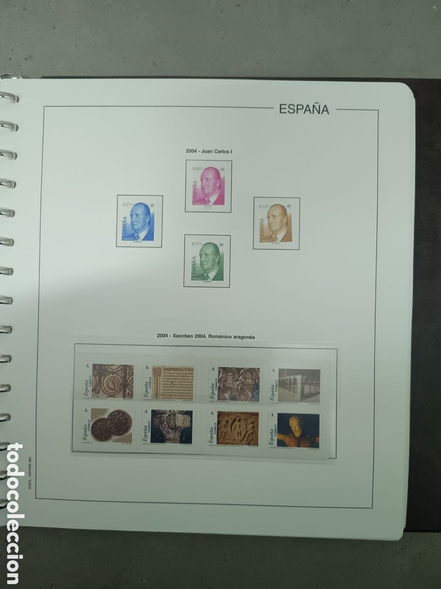 Sellos: A&Ntilde;O COMPLETO 2004 - SELLOS ESPA&Ntilde;A EN 16 HOJAS EDIFIL Y FILOESTUCHES MNH **