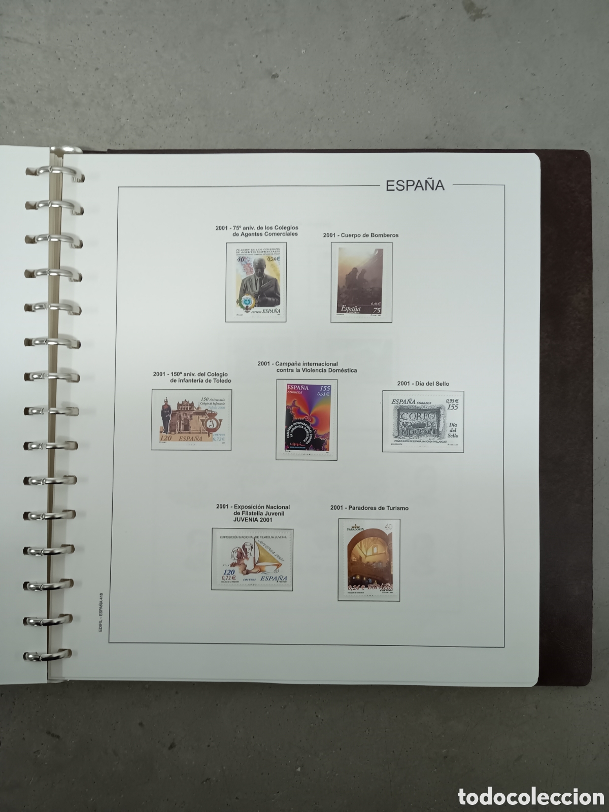 Sellos: A&Ntilde;O COMPLETO 2001 - SELLOS ESPA&Ntilde;A EN 15 HOJAS EDIFIL Y FILOESTUCHES MNH **
