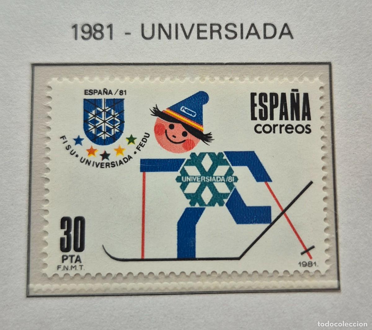 Sellos: A&ntilde;o 1981 - Edifil N 2608** - UNIVERSIADA 81 - Nuevo sin fijasello - Se env&iacute;a el de la imagen