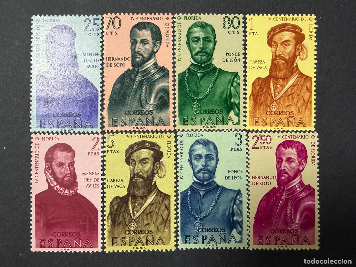 Sellos: ESPA&Ntilde;A, 1960. EDIFIL 1298/1305. FORJADORES DE AMERICA. SERIE COMPLETA. NUEVOS. SIN FIJASELLOS