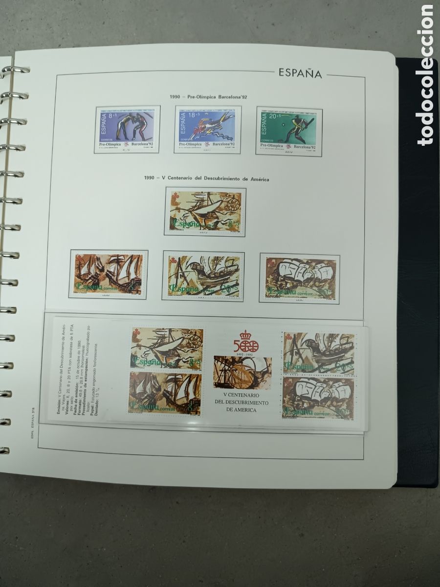 Sellos: A&Ntilde;O COMPLETO 1990 - SELLOS ESPA&Ntilde;A EN 7 HOJAS EDIFIL Y FILOESTUCHES MNH **
