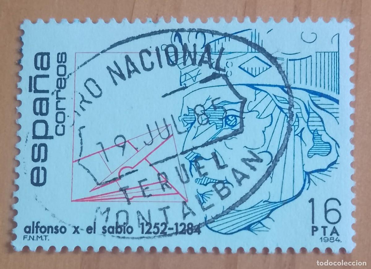 Sellos: ESPA&Ntilde;A, A&Ntilde;O 1984, EDIFIL 2759 ALONSO X SABIO - MATASELLO IDENTIFICATIVO: 19 JUL 85 MONTALBAN, TERUEL