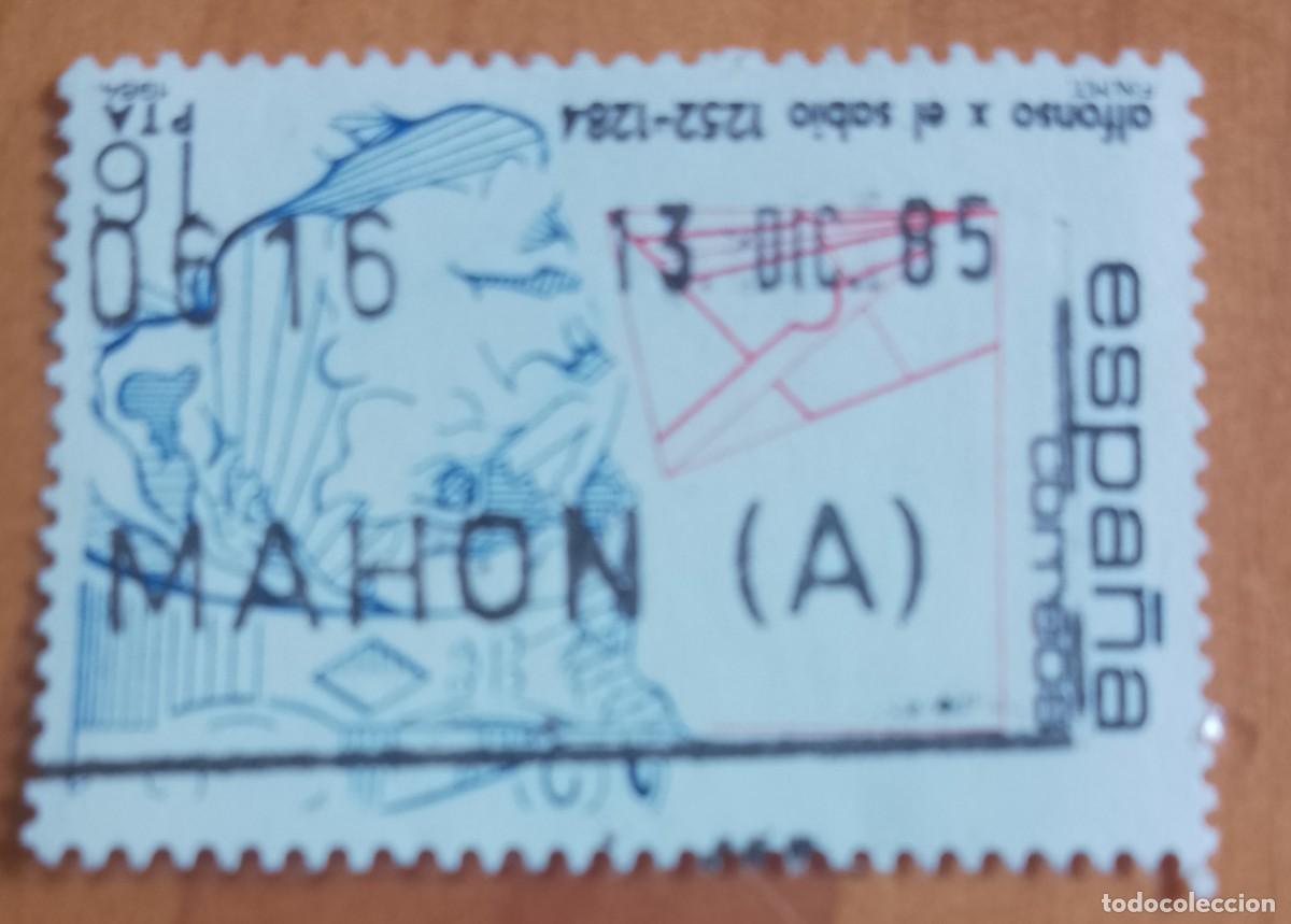 Sellos: ESPA&Ntilde;A,A&Ntilde;O 1984, EDIFIL 2759 ALFONSO X SABIO -MATASELLO IDENTIFICATIVO: 13 DIC 85 MAHON