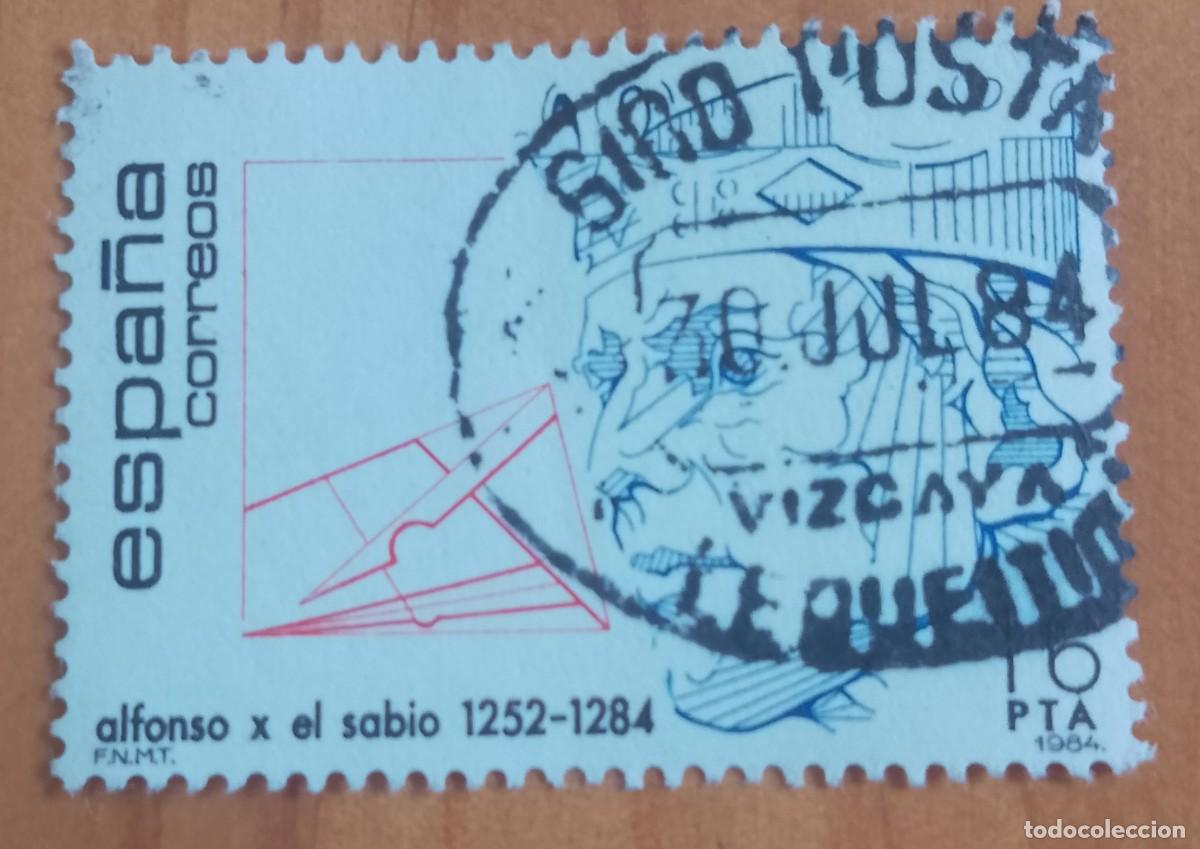 Sellos: ESPA&Ntilde;A,A&Ntilde;O 1984, EDIFIL 2759 ALFONSO X SABIO -MATASELLO IDENTIFICATIVO: 30 JUL 84 LEQUITIO VIZCAYA