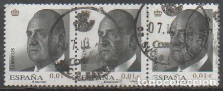 Sellos: Edifil 4360. JUAN CARLOS I, USADO EN TIRA DE 3