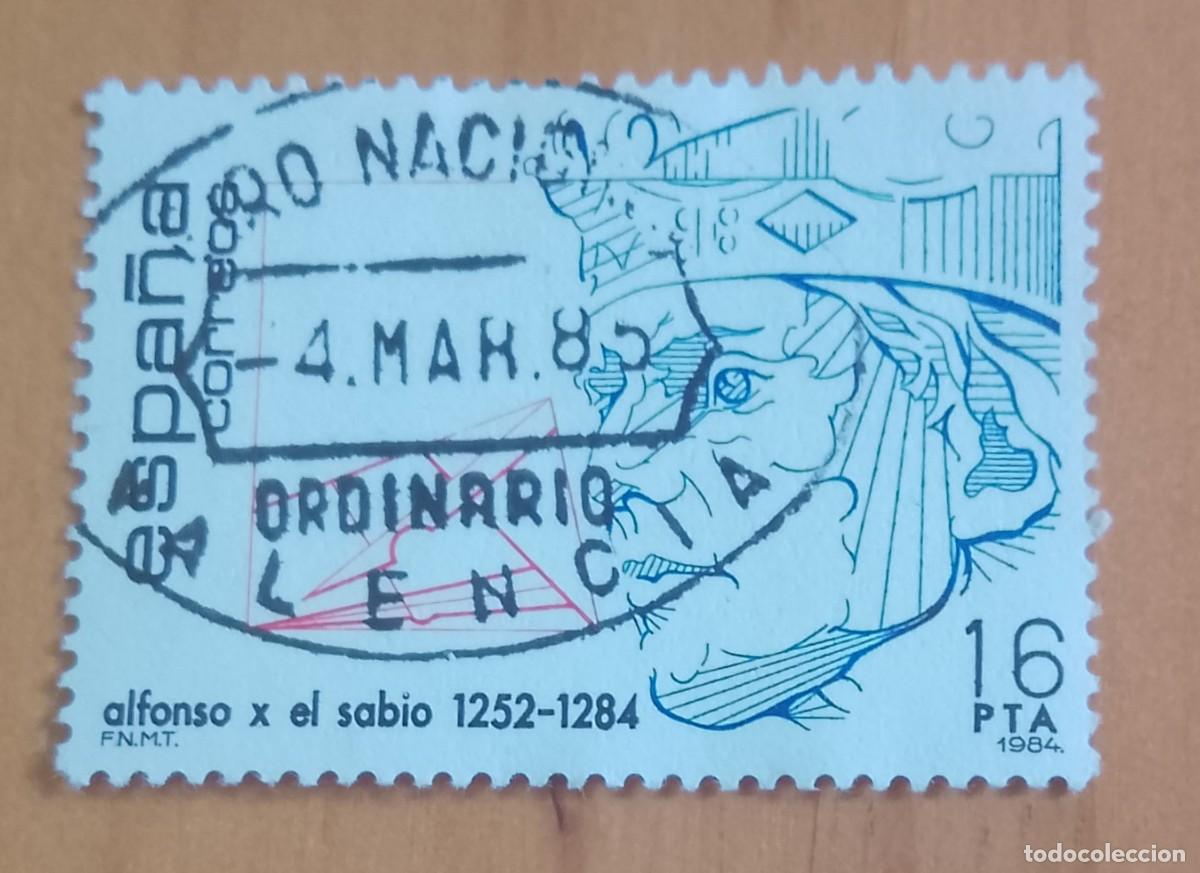 Sellos: ESPA&Ntilde;A,A&Ntilde;O 1984, EDIFIL 2759 ALFONSO X SABIO -MATASELLO IDENTIFICATIVO: 4 MAR 85 VALENCIA