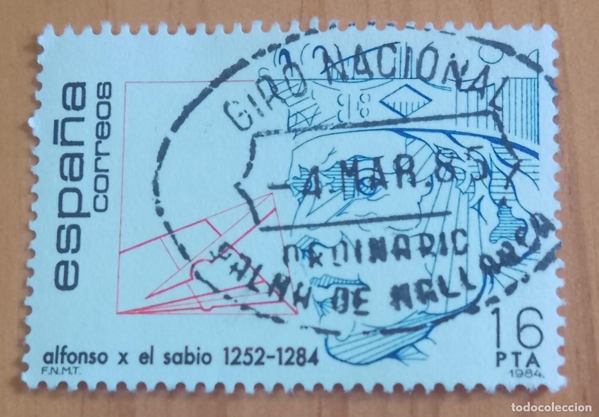 Sellos: ESPA&Ntilde;A,A&Ntilde;O 1984, EDIFIL 2759 ALFONSO X SABIO -MATASELLO IDENTIFICATIVO: 4 MAR 85 PALMA DE MALLORCA