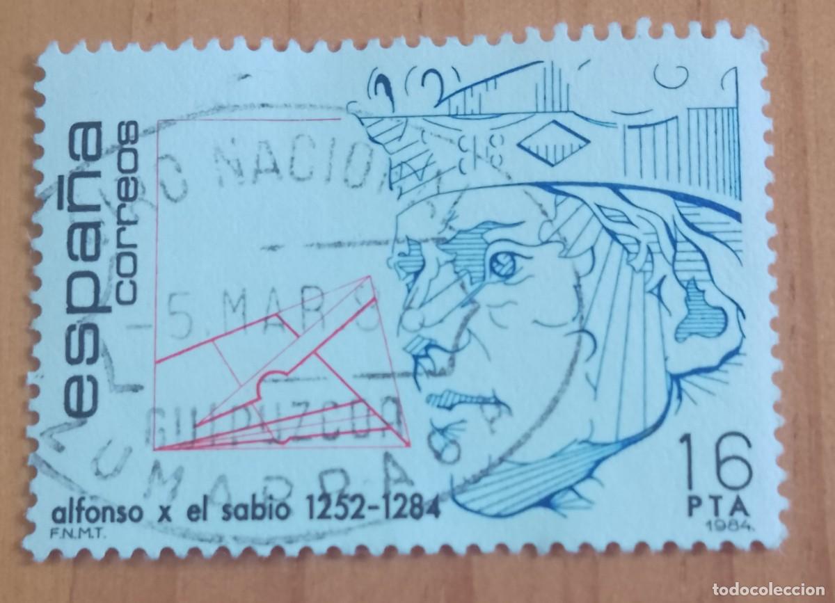 Sellos: ESPA&Ntilde;A,A&Ntilde;O 1984, EDIFIL 2759 ALFONSO X SABIO -MATASELLO IDENTIFICATIVO: 5 MAR 86 ZUMARRAGA GUIP.