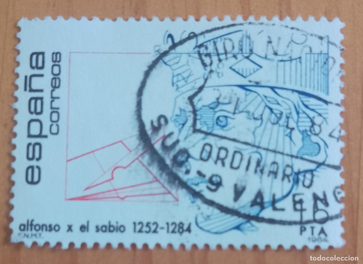 Sellos: ESPA&Ntilde;A,A&Ntilde;O 1984, EDIFIL 2759 ALFONSO X SABIO -MATASELLO IDENTIFICATIVO: 31 JUL 84 SUC. 9 VALENCIA