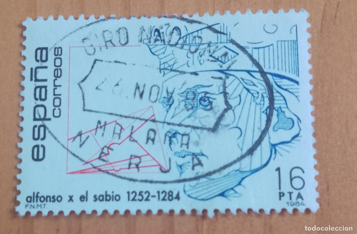 Sellos: ESPA&Ntilde;A,A&Ntilde;O 1984, EDIFIL 2759 ALFONSO X SABIO -MATASELLO IDENTIFICATIVO: 26 NOV 85 NERJA, M&Aacute;LAGA
