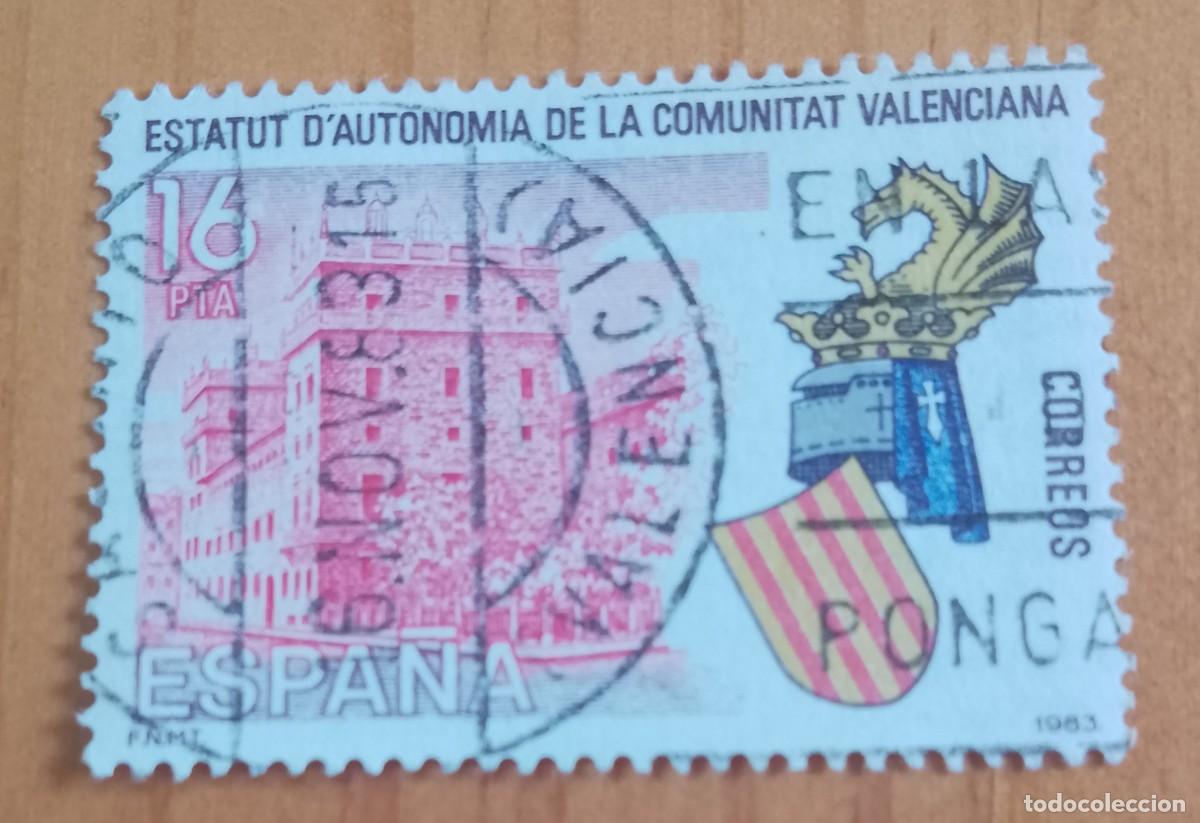 Sellos: ESPA&Ntilde;A,A&Ntilde;O 1983, EDIFIL 2691 - ESATUTO VALENCIA -MATASELLO IDENTIFICATIVO: 16 NOV 83 VALENCIA
