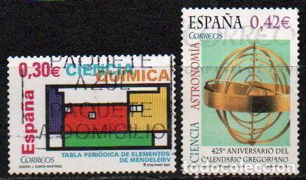 Sellos: EDIFIL 4310/1, CIENCIAS: QUIMICA Y ASTRONOMIA (CALENDARIO GREGORIANO), USADO completa