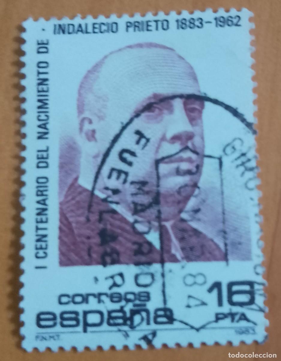 Sellos: ESPA&Ntilde;A,A&Ntilde;O 1983, EDIFIL 2731 - INDALECIO PRIETO - MATASELLO IDENTIFICATIVO: 30 MAR 84 FUENLABRADA, M