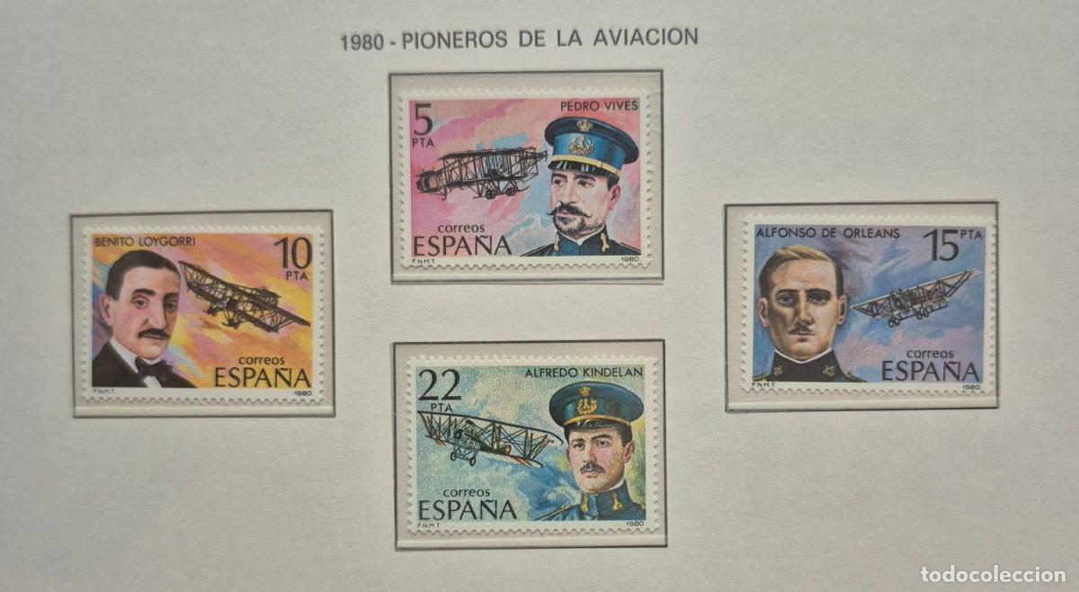 Sellos: A&ntilde;o 1980-Edifil N 2595/2598**-Pioneros de la aviaci&oacute;n-Nuevo sin fijasello - Se env&iacute;a el de la imagen