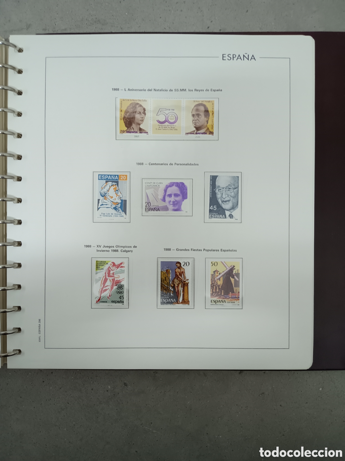 Sellos: A&Ntilde;O COMPLETO 1988 - SELLOS ESPA&Ntilde;A EN 9 HOJAS EDIFIL Y FILOESTUCHES MNH ** - LEER DESCRIPCI&Oacute;N