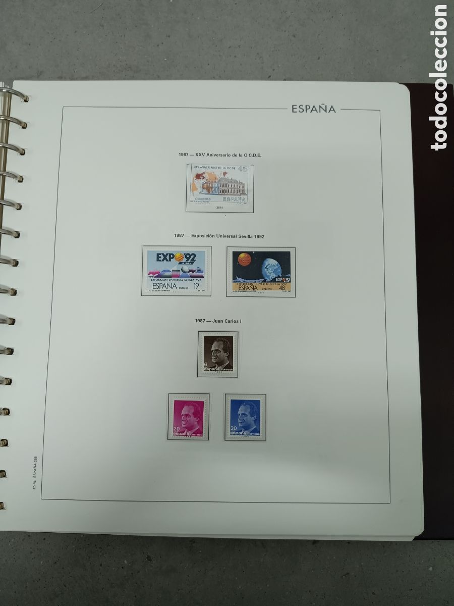 Sellos: A&Ntilde;O COMPLETO 1987 - SELLOS ESPA&Ntilde;A EN 8 HOJAS EDIFIL Y FILOESTUCHES MNH ** - LEER DESCRIPCI&Oacute;N
