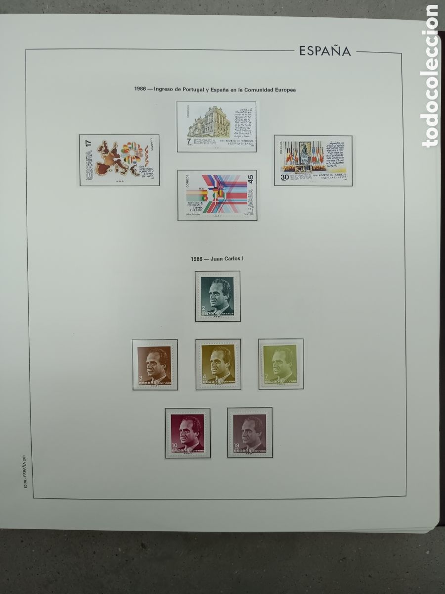 Sellos: A&Ntilde;O COMPLETO 1986 - SELLOS ESPA&Ntilde;A EN 7 HOJAS EDIFIL Y FILOESTUCHES MNH **