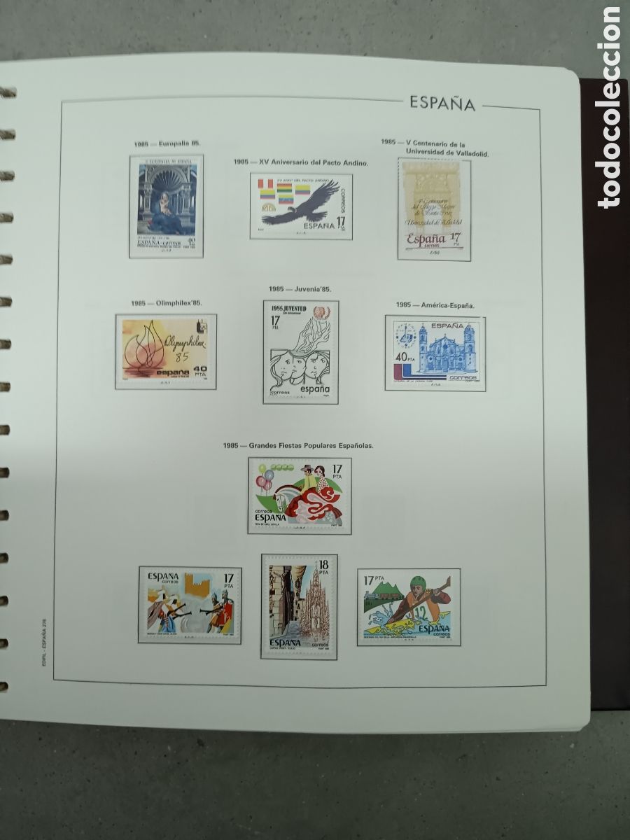 Sellos: A&Ntilde;O COMPLETO 1985 - SELLOS ESPA&Ntilde;A EN 5 HOJAS EDIFIL Y FILOESTUCHES MNH **