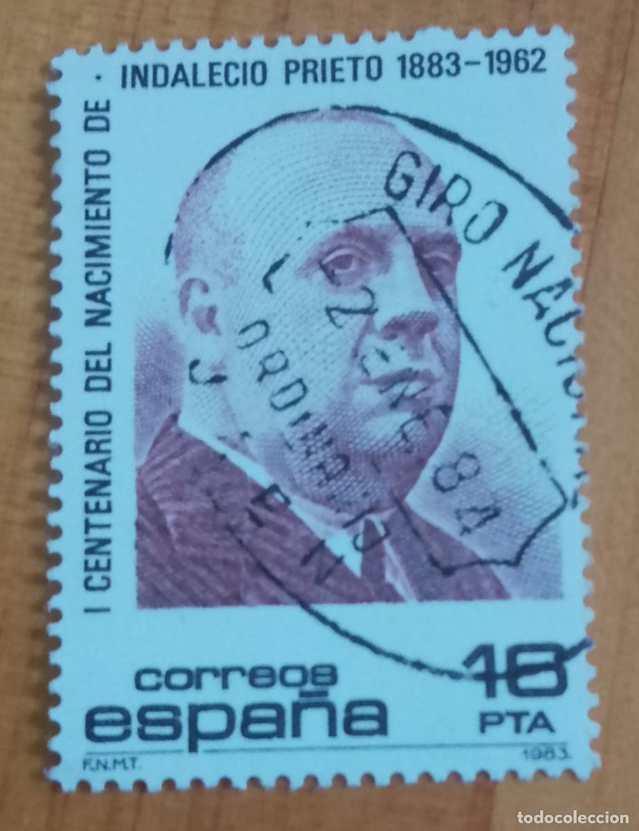 Sellos: ESPA&Ntilde;A,A&Ntilde;O 1983, EDIFIL 2731 - INDALECIO PRIETO - MATASELLO IDENTIFICATIVO: 2 ENE 84 JA&Eacute;N
