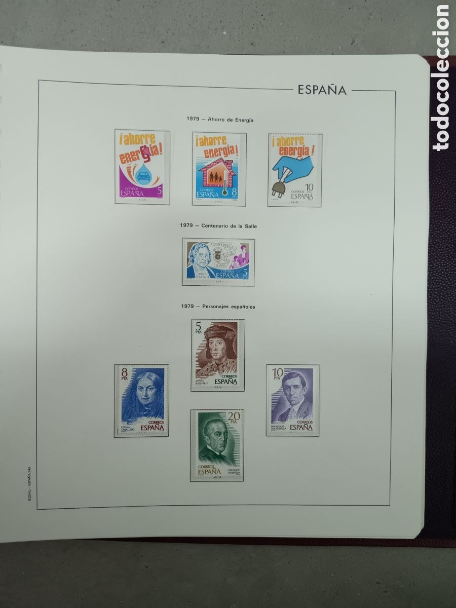 Stamps: A&Ntilde;O COMPLETO 1979 - SELLOS ESPA&Ntilde;A EN 7 HOJAS EDIFIL Y FILOESTUCHES MNH **