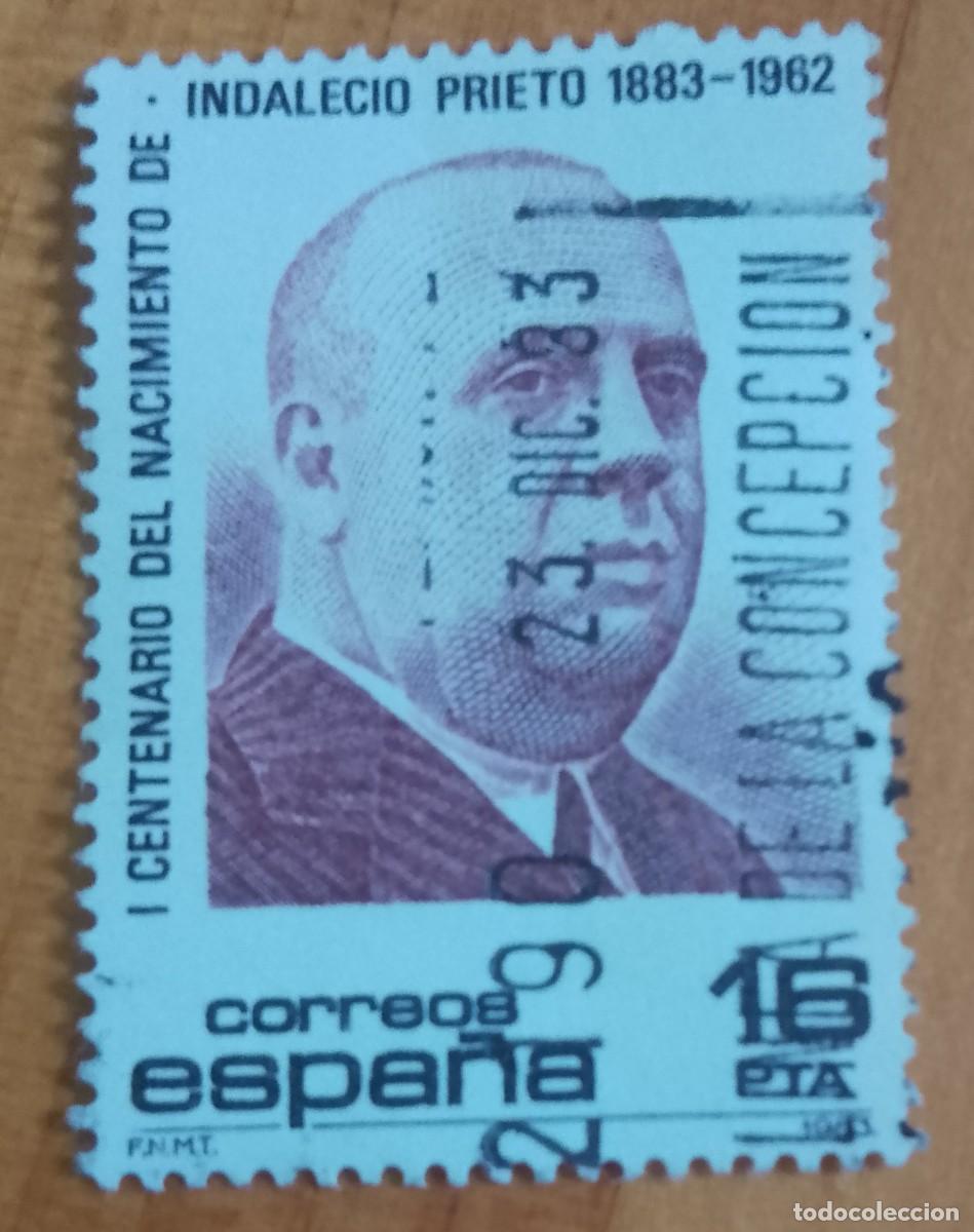 Sellos: ESPA&Ntilde;A,A&Ntilde;O 1983, EDIFIL 2731 - INDALECIO PRIETO - MATASELLO IDENTIFICATIVO: 23 DIC 83 LINEA DE LA CO
