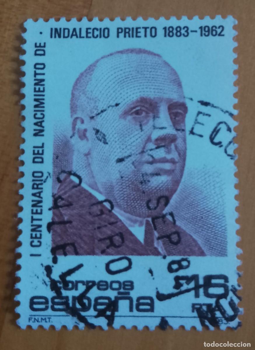 Sellos: ESPA&Ntilde;A,A&Ntilde;O 1983, EDIFIL 2731 - INDALECIO PRIETO - MATASELLO IDENTIFICATIVO: 24 SEP 84 CALELLA